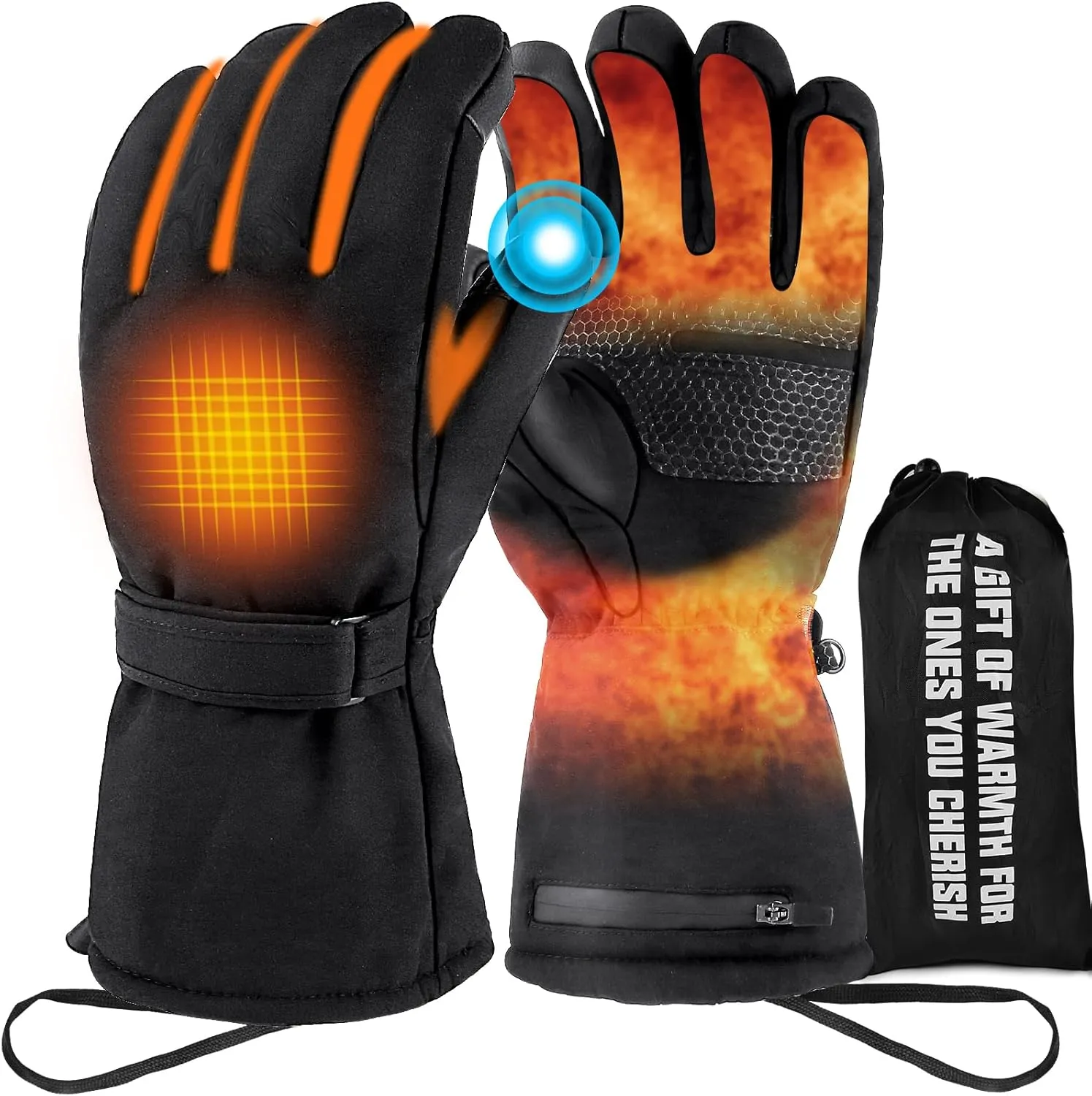 Upgraded Electric Warmers, Heated Gloves by Brand with Touchscreen Control, Waterproof, Automatic Thermostat Suitable for Men & Women, Outdoor Activities