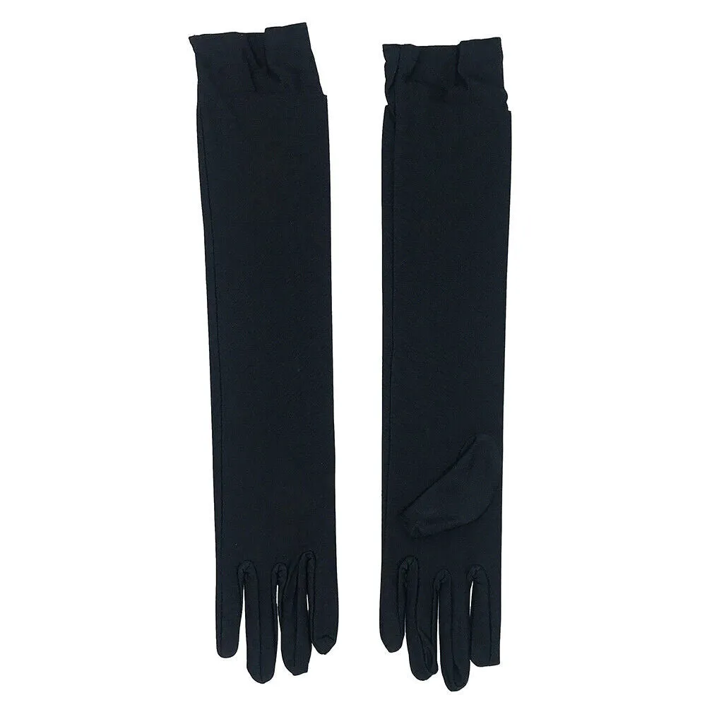 US Women Satin Evening Gloves 17.7'' Long Party Dance Elbow Length Opera Gloves