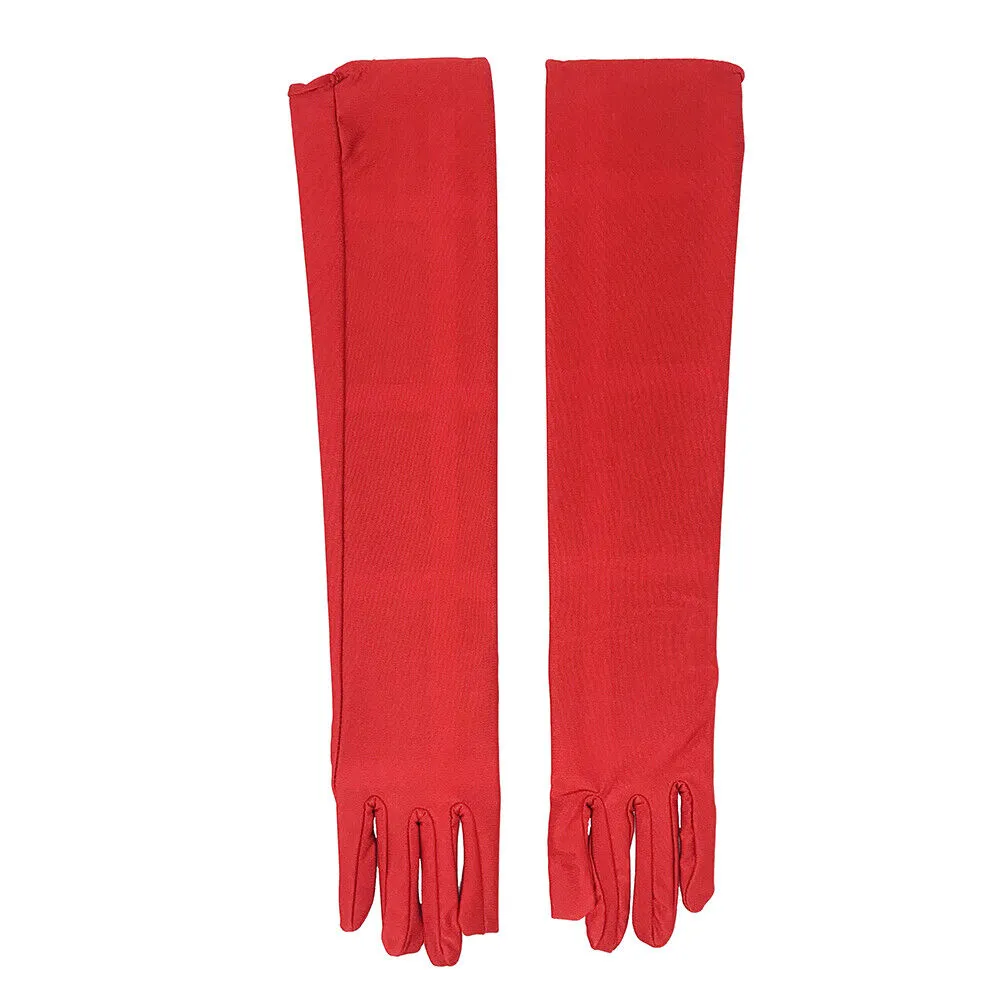 US Women Satin Evening Gloves 17.7'' Long Party Dance Elbow Length Opera Gloves