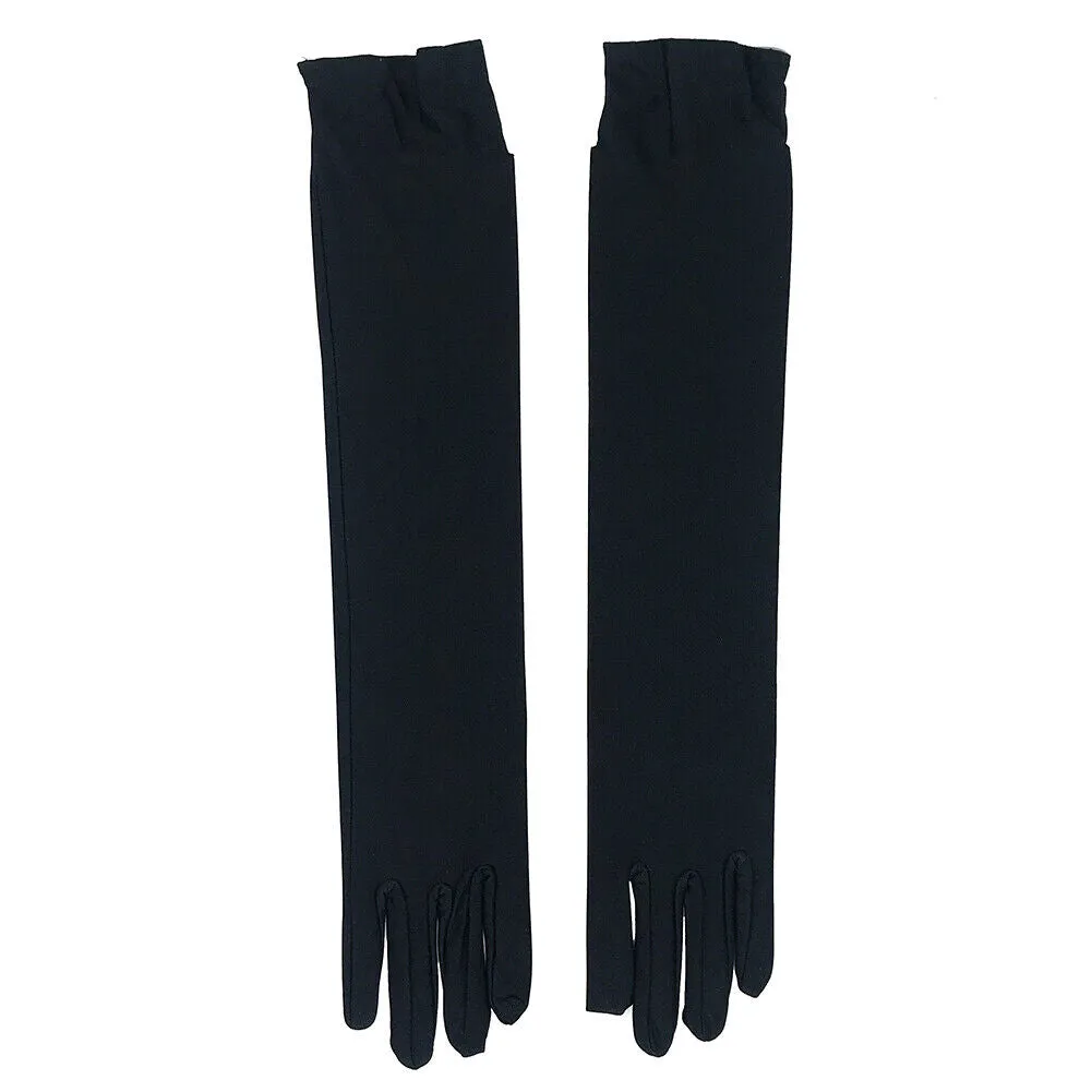US Women Satin Evening Gloves 17.7'' Long Party Dance Elbow Length Opera Gloves
