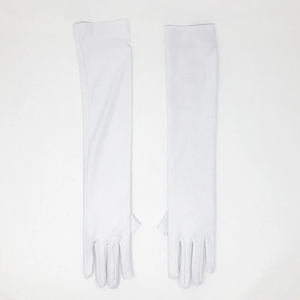 US Women Satin Evening Gloves 17.7'' Long Party Dance Elbow Length Opera Gloves