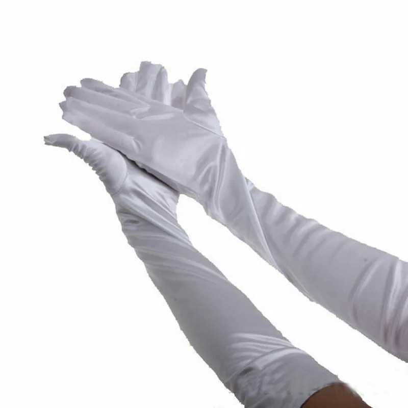 US Women Satin Evening Gloves 17.7'' Long Party Dance Elbow Length Opera Gloves