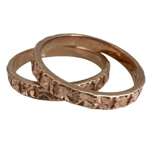 V I N T A G E // dynamic duo / 10k rose gold Michael Anthony bands / size 6