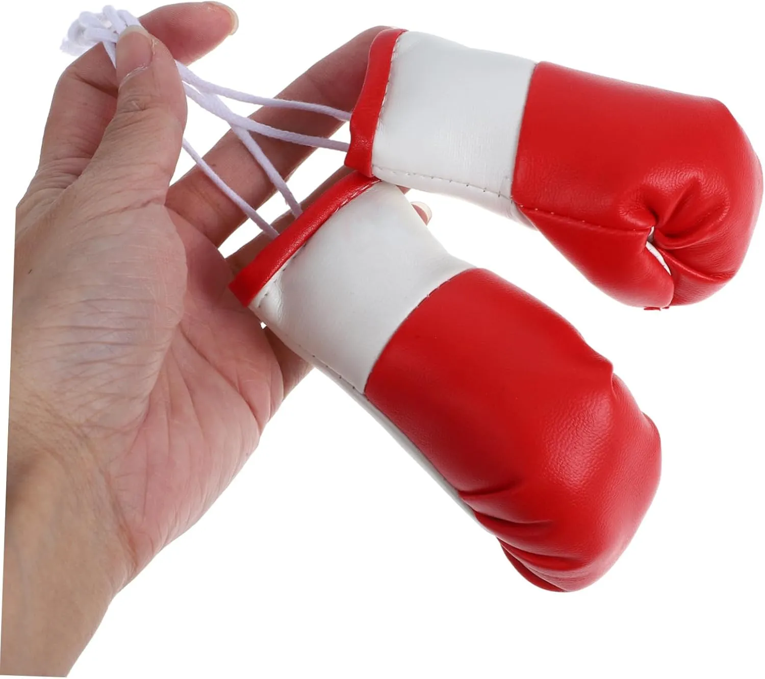 Vaguelly 2pcs Mini Boxing Gloves Keychain Pendant Red Hanging Ornament for Car Rear View Mirror Boxing-Themed Parties Sports Enthusiasts Unique Automobile Accessories