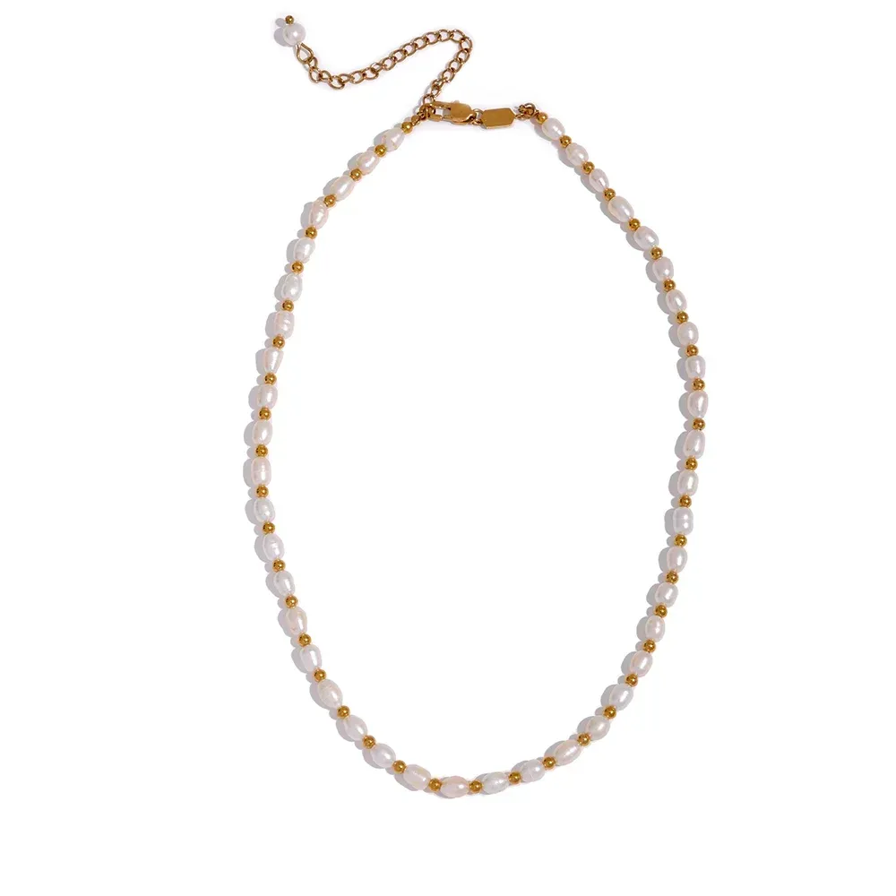 VAIGE Elegant Gold & Pearl Layered Necklace with Freshwater Pearls