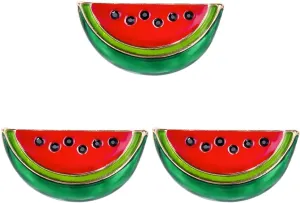 VALICLUD 3PCS Retro Stylish Personality Alloy Brooch Pin Fashion Jewelry Fashion Watermelon Shaped Brooch