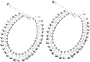 VALICLUD Ankle Bracelets for Women Bell Charm Anklet with Tassel Fashion Foot Chain Anklet Set