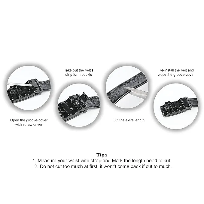 Venardo DARKI Genuine Leather Autolock Belt for Men - Perfect for Formal and Casual Wear - Adjustable