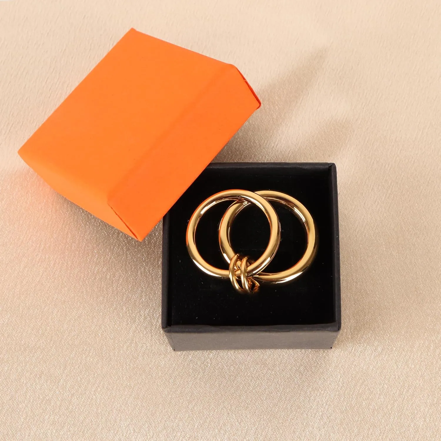 Verfimaci Dainty Stackable Rings for Women,Chunky Stackable Rings Set Non Tarnish,18K Gold Plated Multi-Link Ring Size 5-11Women Jewelry
