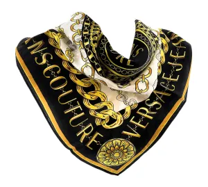 Versace Jeans Couture Multicolor Charm Link Baroque Print Silk Scarf