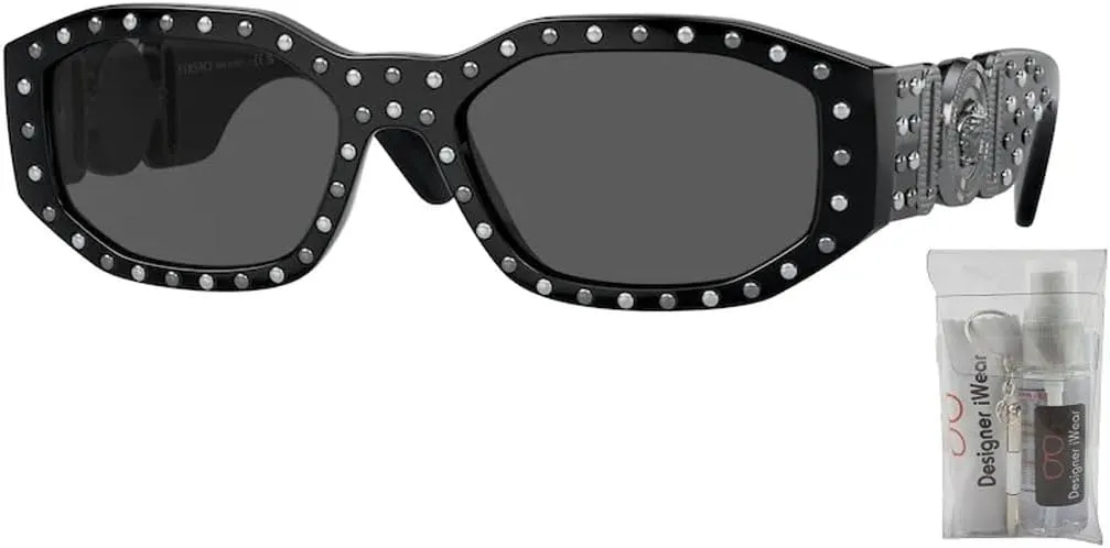 Versace VE4361 Rectangular Sunglasses For Men For Women   BUNDLE with Designer iWear Eyewear Kit