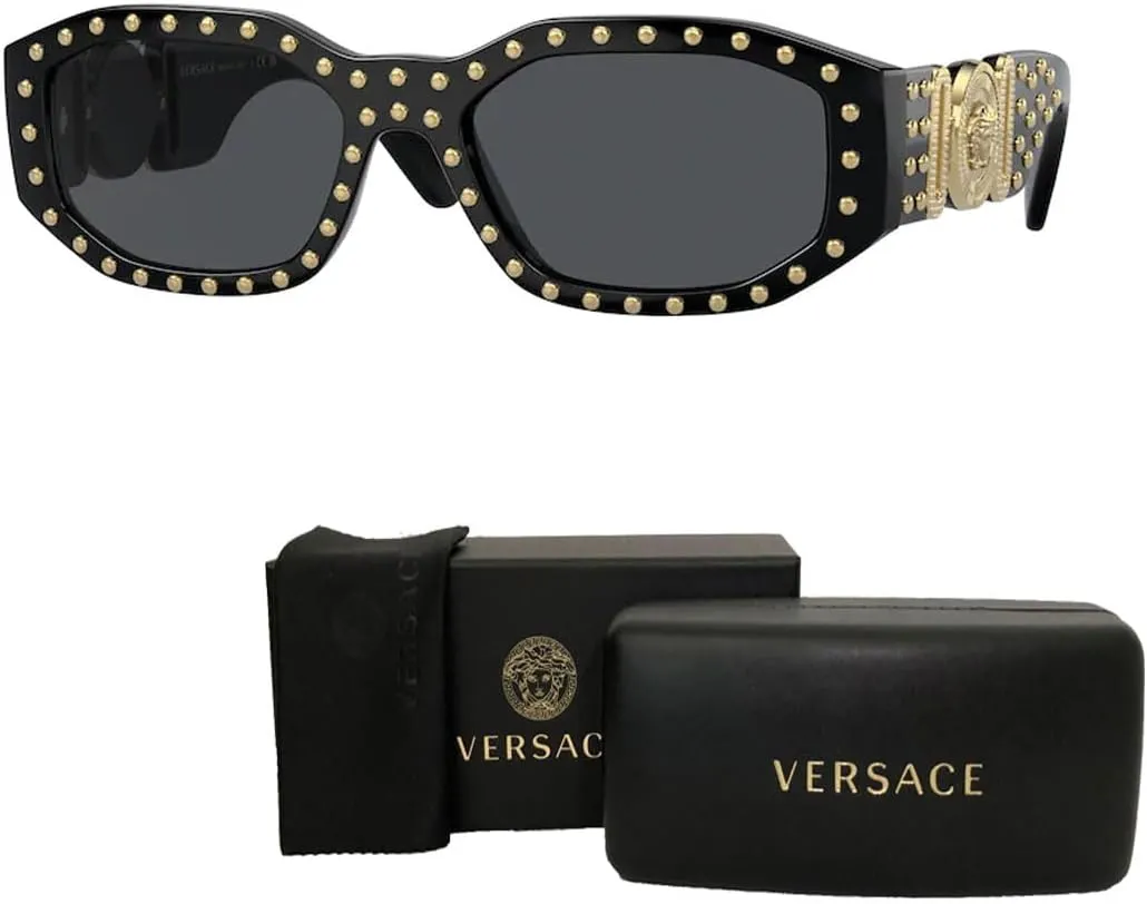 Versace VE4361 Rectangular Sunglasses For Men For Women   BUNDLE with Designer iWear Eyewear Kit