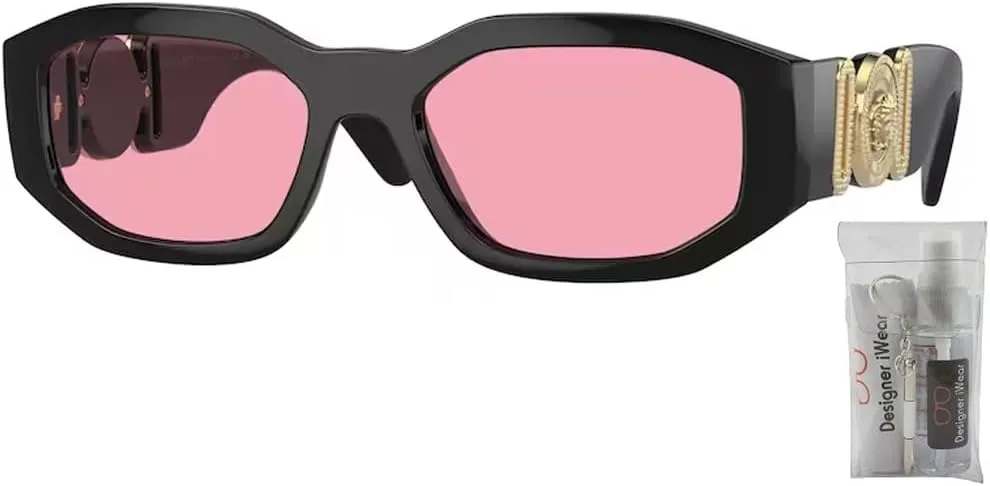 Versace VE4361 Rectangular Sunglasses For Men For Women   BUNDLE with Designer iWear Eyewear Kit