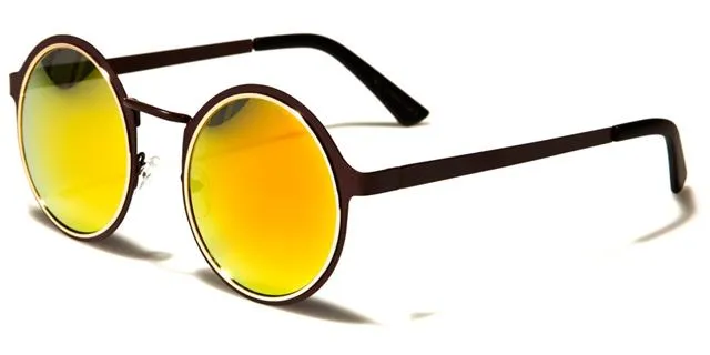 VG Designer Steampunk Mirror Round Sunglasses Unisex