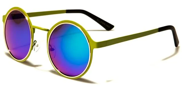 VG Designer Steampunk Mirror Round Sunglasses Unisex