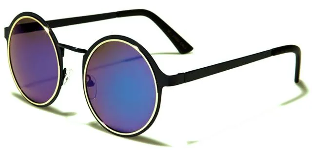 VG Designer Steampunk Mirror Round Sunglasses Unisex