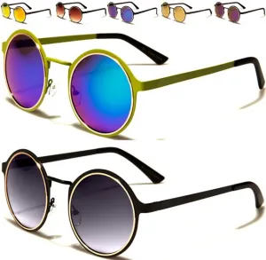 VG Designer Steampunk Mirror Round Sunglasses Unisex