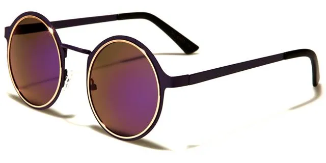 VG Designer Steampunk Mirror Round Sunglasses Unisex