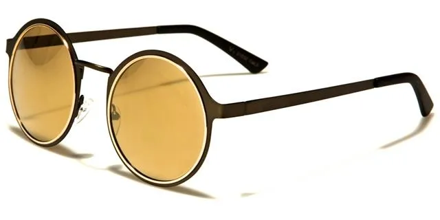 VG Designer Steampunk Mirror Round Sunglasses Unisex
