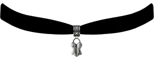 Victorian Vault Black Velvet Choker Jewelry Small Corset Bustier Pendant Necklace
