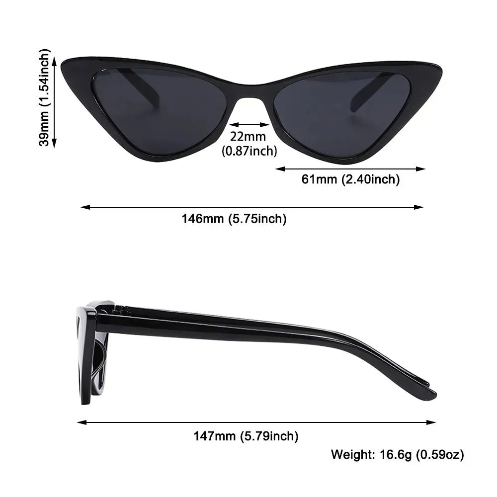 Vintage Cat Eye Sunglasses for Women Small Frame Retro Sunglasses UV400 Protection Eyewear Streetwear Accessories