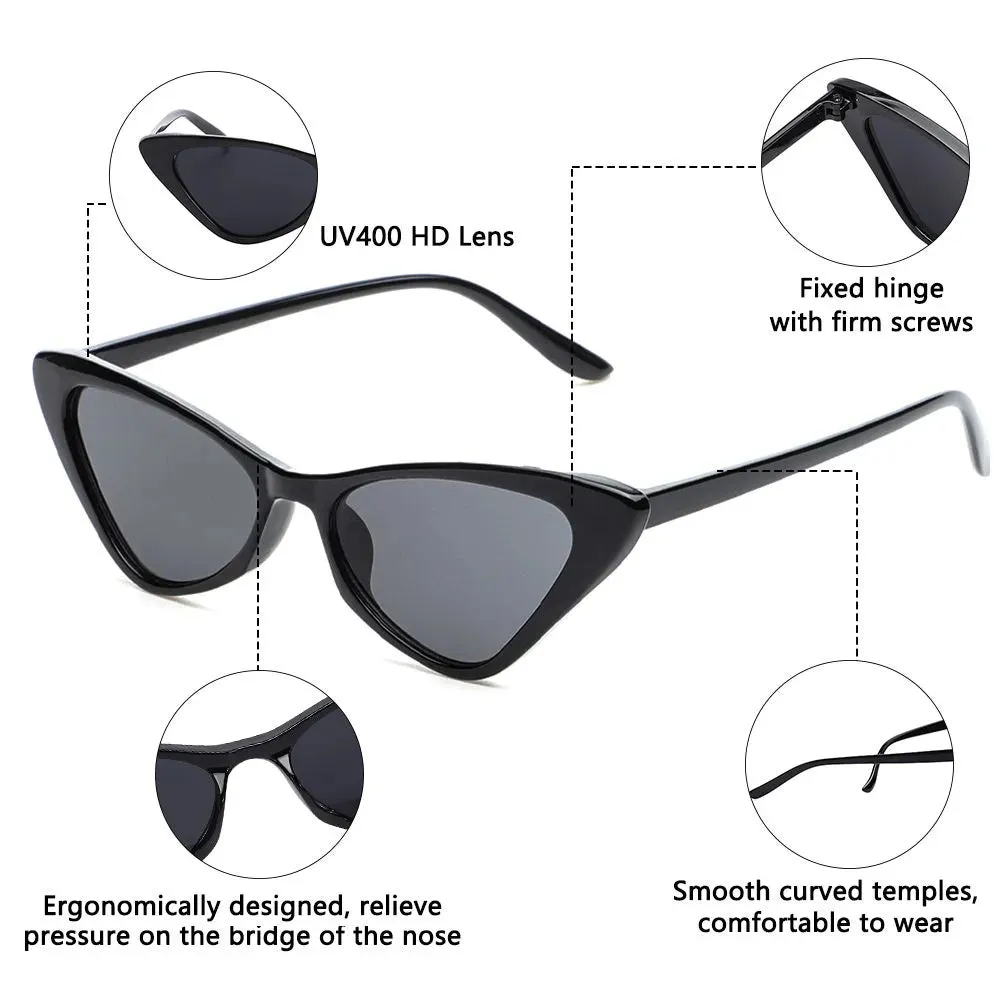 Vintage Cat Eye Sunglasses for Women Small Frame Retro Sunglasses UV400 Protection Eyewear Streetwear Accessories