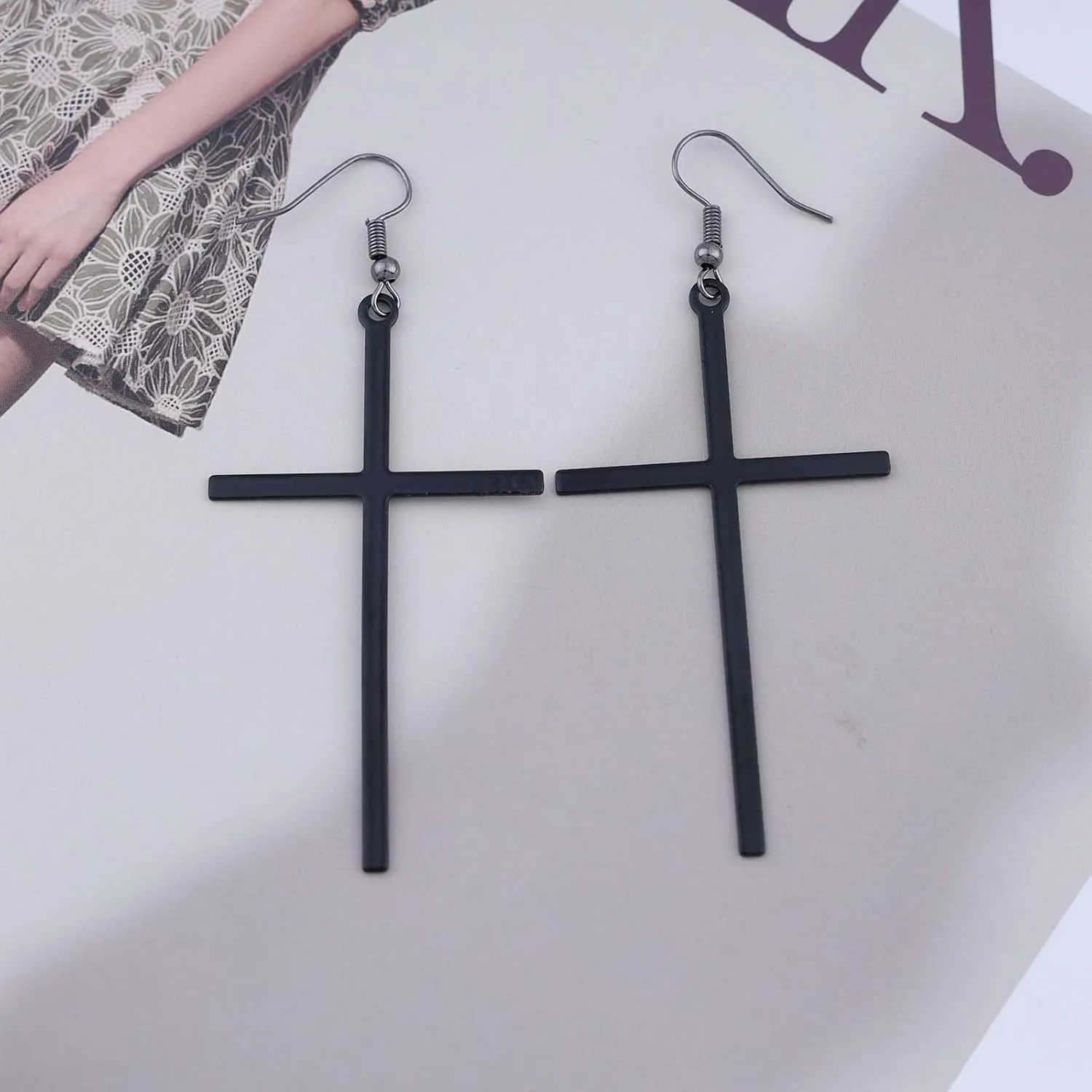 Vintage Cross Dangle Earrings Large Cross Drop Earrings Cross Hook Dangle Earrings Retro Cross Stud Earrings Jewelry for Women