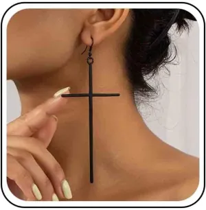 Vintage Cross Dangle Earrings Large Cross Drop Earrings Cross Hook Dangle Earrings Retro Cross Stud Earrings Jewelry for Women