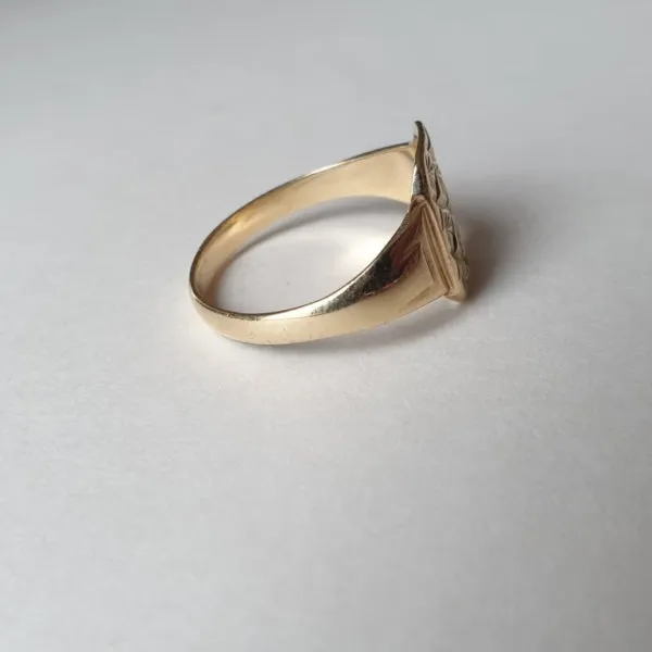 Vintage Cushion Shaped 14k Gold Vermeil Minimalist Signet Rings