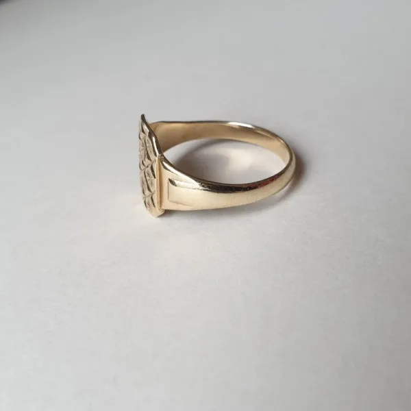 Vintage Cushion Shaped 14k Gold Vermeil Minimalist Signet Rings