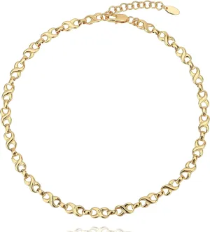VINTAGE HAVANA Infinity Necklace For Women 18K Gold Plated Chain Link Necklace For Women Fashion Jewelry For Women Adjustable length 3 Extender Included