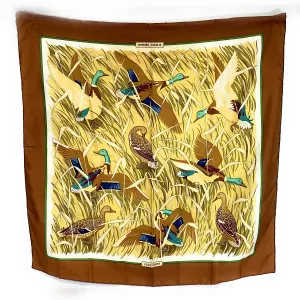 Vintage Hermès "Cols Verts" Silk Twill Scarf