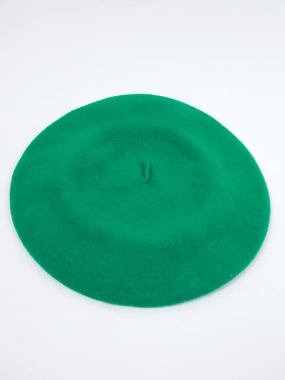 Vintage Kelly Green Wool Kangol Beret