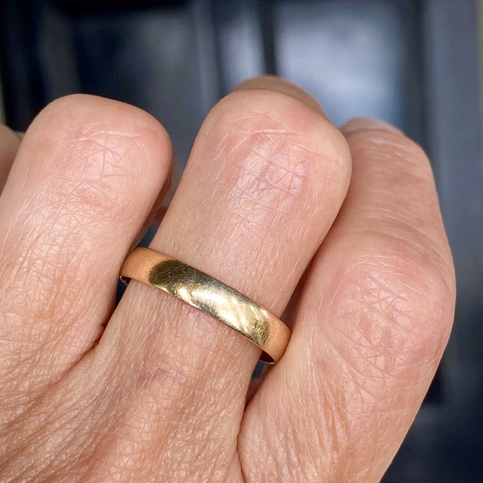 Vintage Mens Gold Wedding Band Ring, Unisex