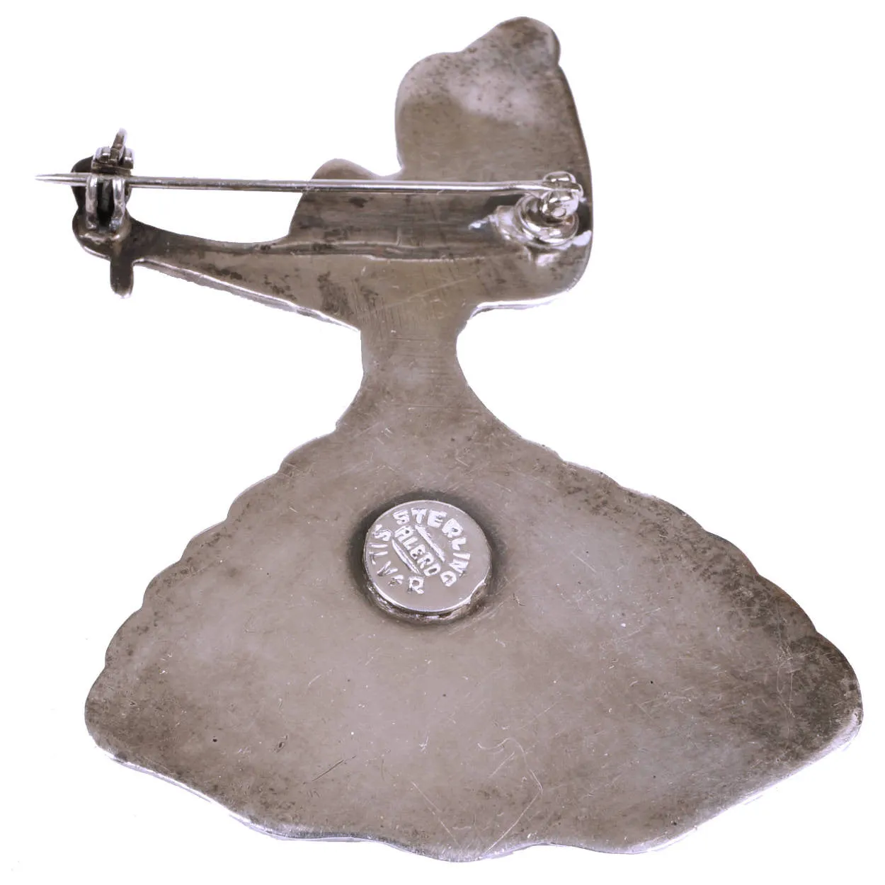 Vintage Mexican Sterling Silver Figural Brooch Latin Dancer Playing Maracas by Alero