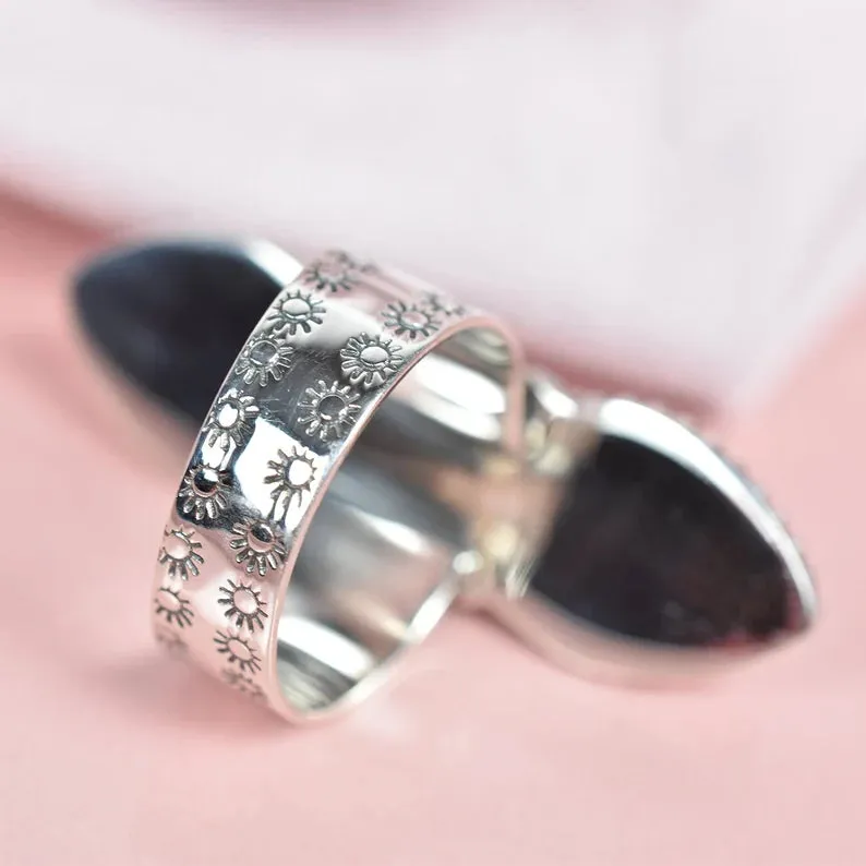Vintage Pink Copper Turquoise & Pink Opal Three Stone Ring - 925 Sterling Silver Native American Rings