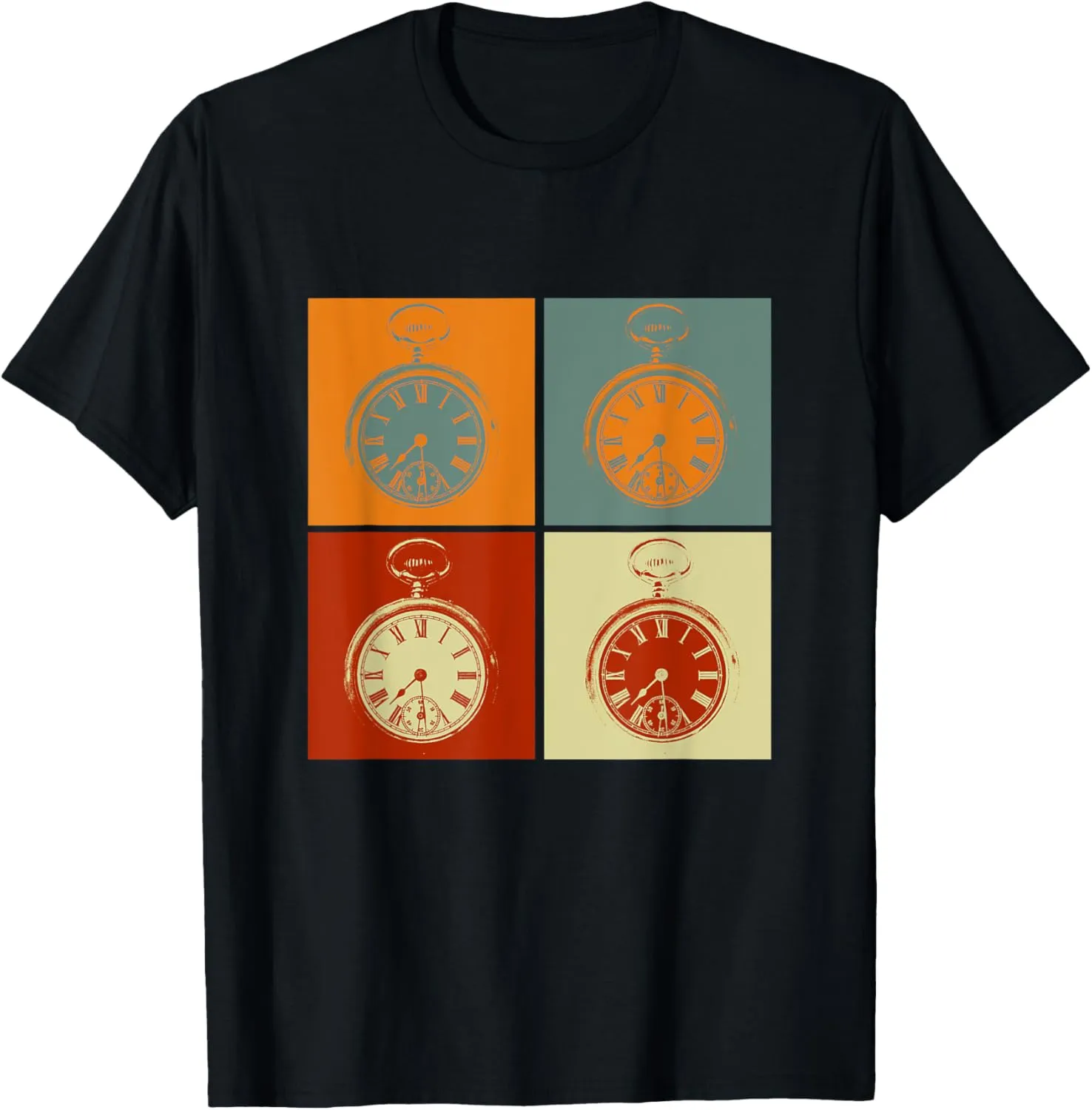 Vintage Pocket Watch Retro Clock 70s Lovers T-Shirt