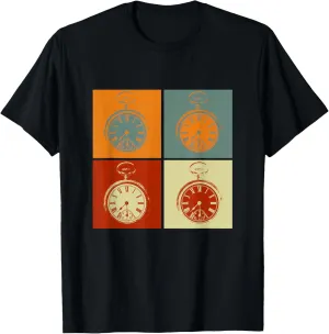 Vintage Pocket Watch Retro Clock 70s Lovers T-Shirt