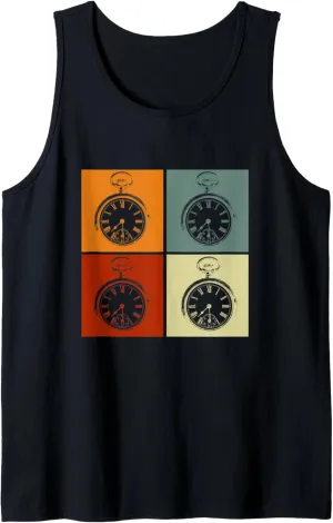 Vintage Pocket Watch Retro Clock 70s Lovers Tank Top