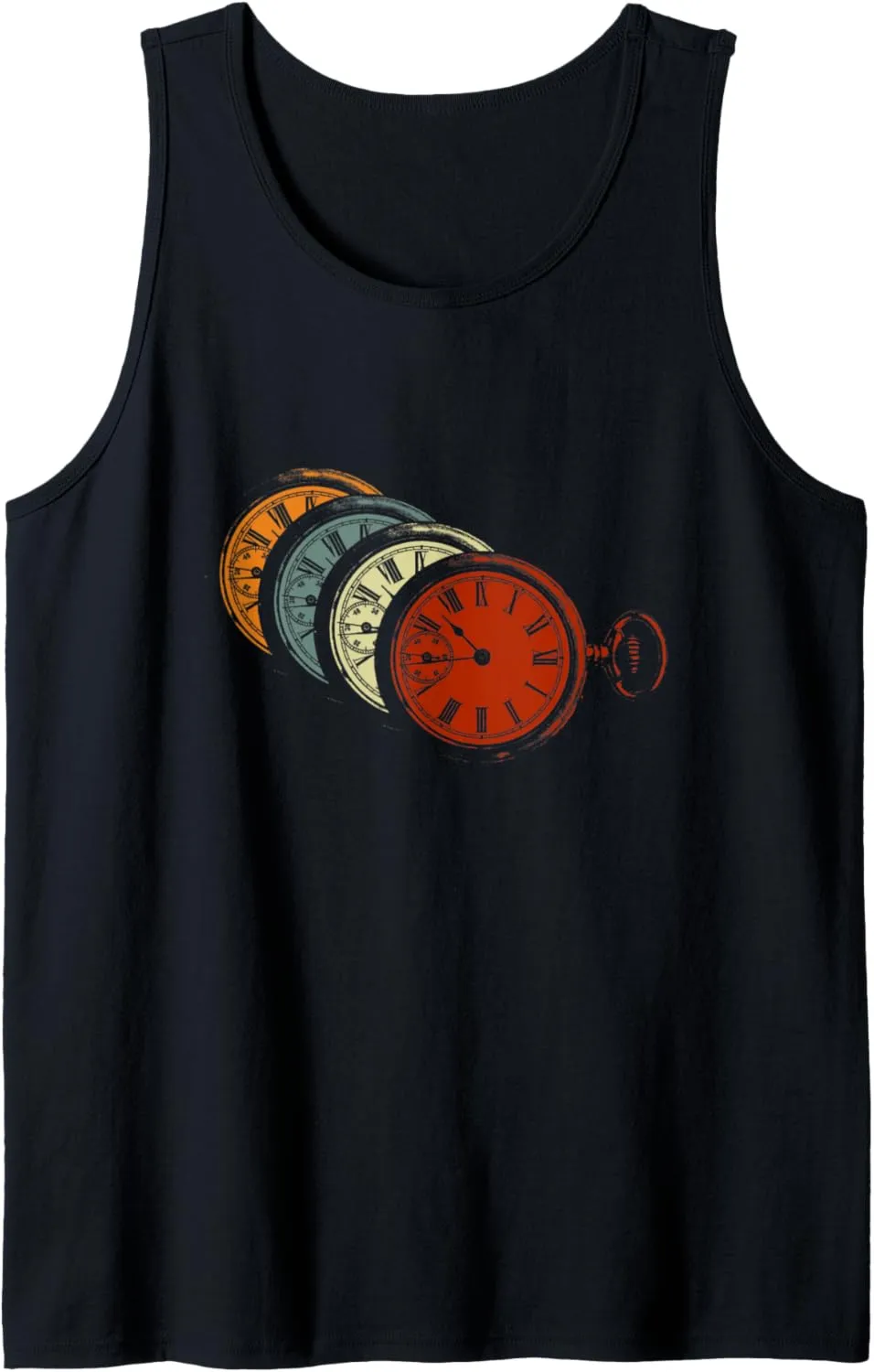 Vintage Pocket Watch Retro Clock 70s Lovers Tank Top