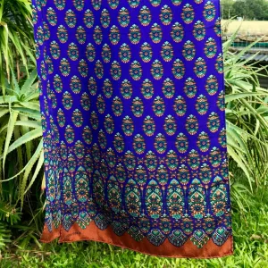 Vintage Silk Scarf 'Albert Nipon' Geometric Floral Print - Oblong - OOAK