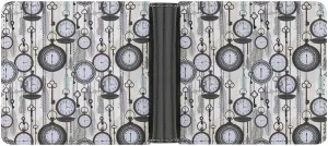 Vintage Watches and Feathers Bifold Wallets for Men Leather Clutch Purses with Card Slots with 6 Credit ID Card Slot
