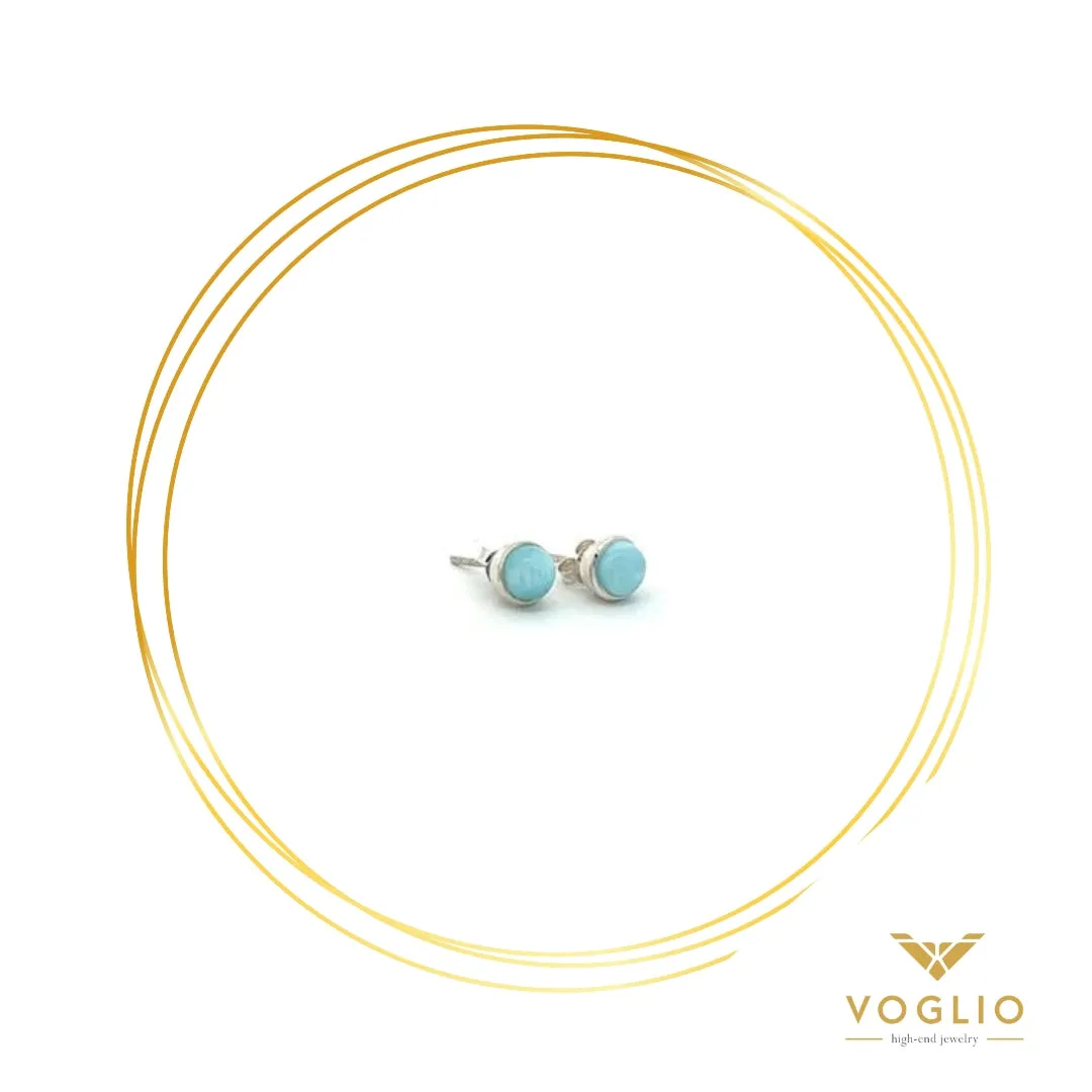 VOGLIO: Chrysoprase Sterling Silver Stud Earrings