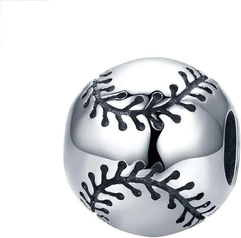 Volleyball Charm 925 Sterling Silver Sport Charm Ball Charm Basketball Charm USA Football Charm for Pandora Charm Bracelet