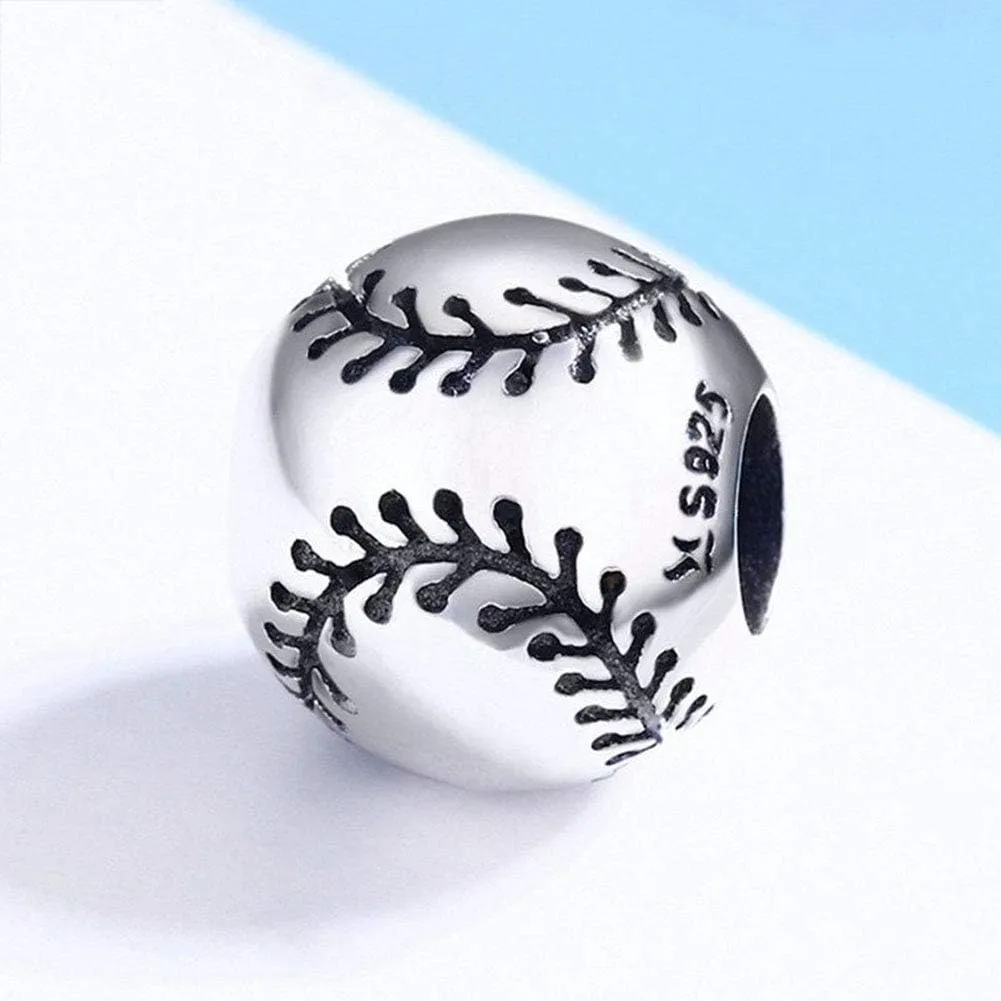 Volleyball Charm 925 Sterling Silver Sport Charm Ball Charm Basketball Charm USA Football Charm for Pandora Charm Bracelet
