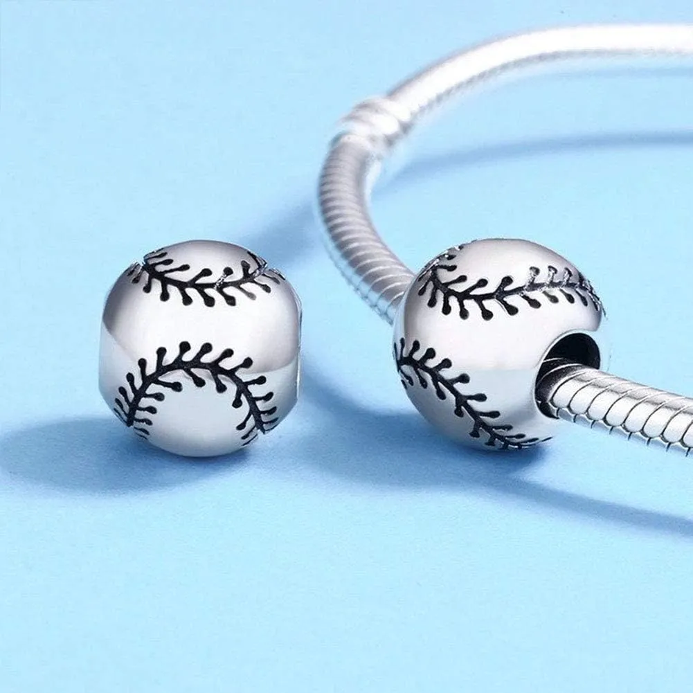 Volleyball Charm 925 Sterling Silver Sport Charm Ball Charm Basketball Charm USA Football Charm for Pandora Charm Bracelet