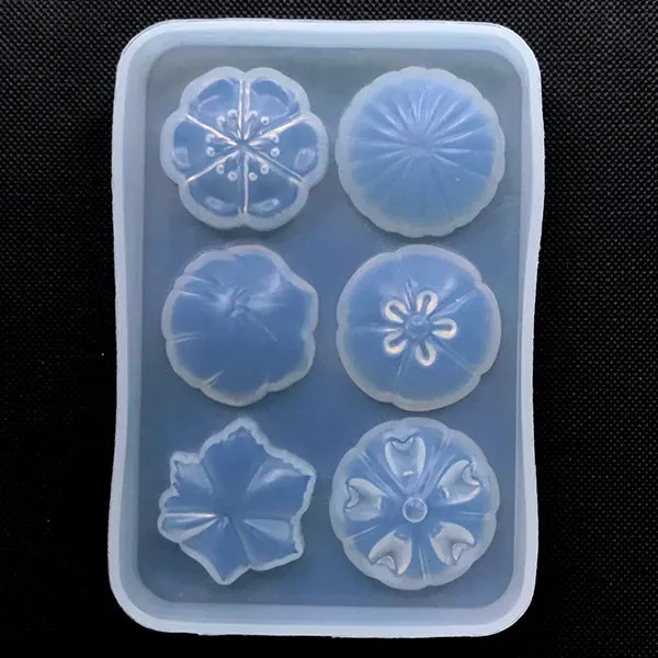 Wagashi Silicone Mold (6 Cavity) | Japanese Confection Mold | Faux Sweet DIY | Fake Food Craft | Resin Art Supplies (25mm)