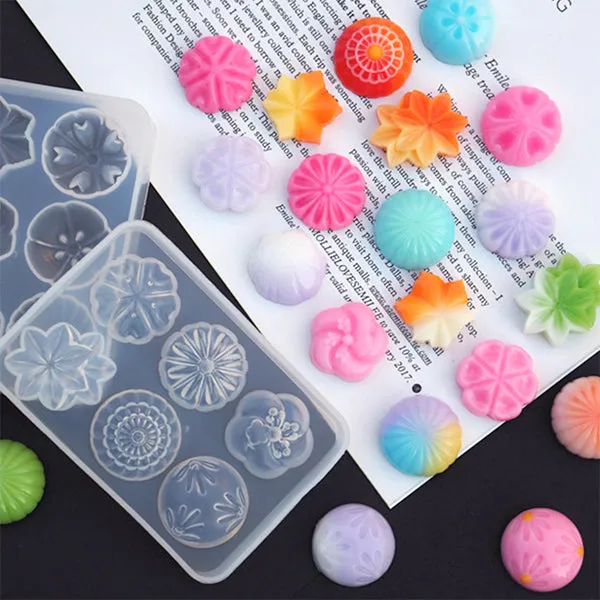 Wagashi Silicone Mold (6 Cavity) | Japanese Confection Mold | Faux Sweet DIY | Fake Food Craft | Resin Art Supplies (25mm)
