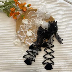 WAGUIR~Daily Lolita Gauze Bows Socks Multicolor