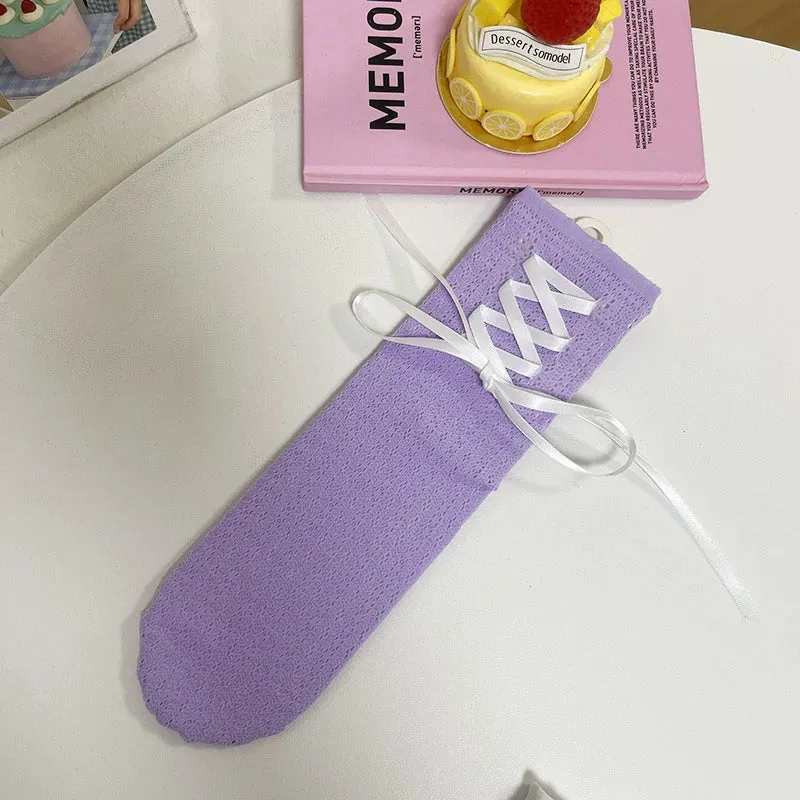 WAGUIR~Daily Lolita Socks Lace Mid-tube Ballet Socks for Spring and Summer